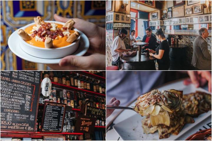 Salmorejo y alcachofas, siempre aciertos. Foto: Facebook 'Bodega La Ardosa'