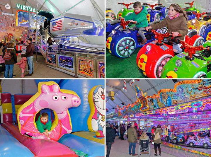 Los niños pueden disfrutar de todo tipo de atracciones en el interior de la carpa. Y para todas las edades.