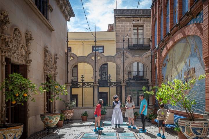 La terraza exterior de la casa.