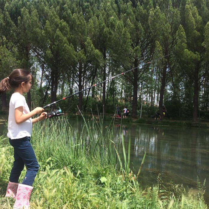 Un lago en las instalaciones para principiantes.