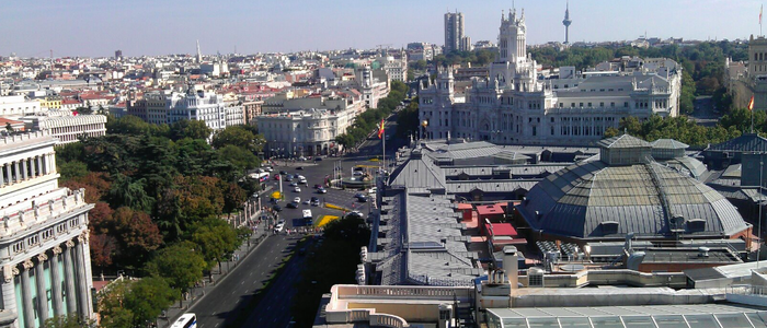 Vistas desde la azotea del Círculo de Bellas Artes de Madrid.