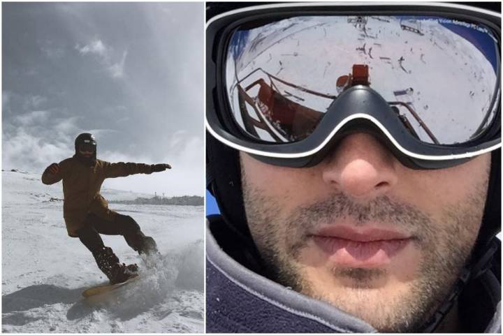 El actor Javier Rey esquiando en Sierra Nevada.