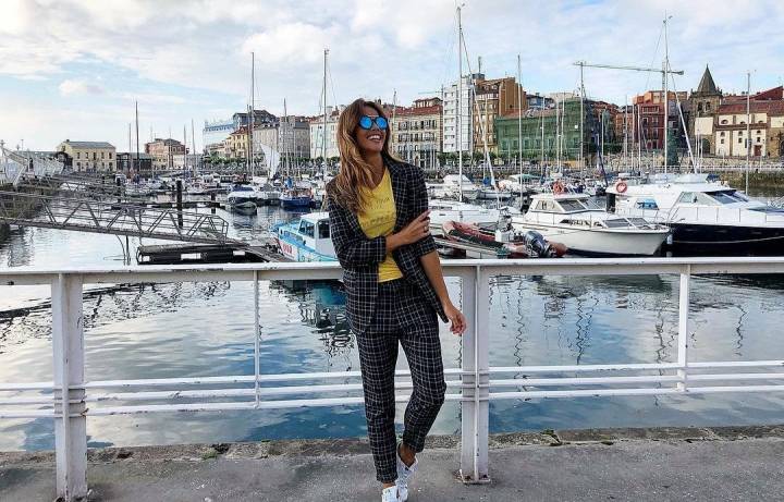 Lara Álvarez en el Muelle de Gijón