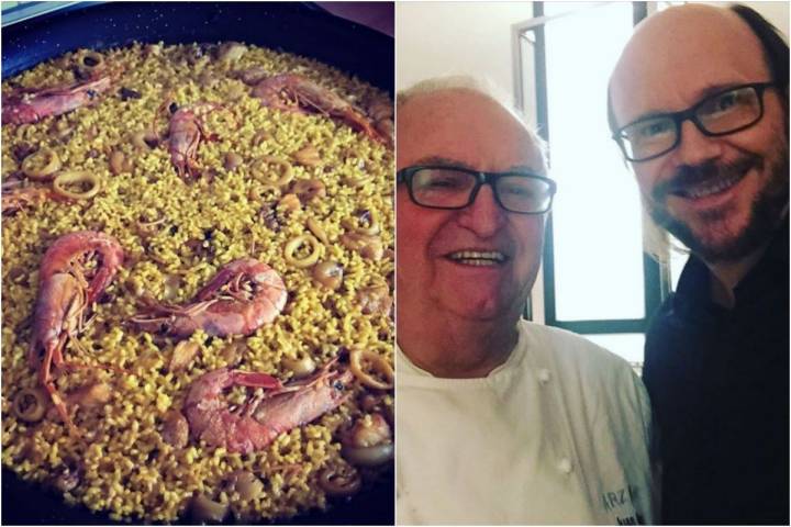 Una paella que no perdona y con su "amiguete" Juan Mari Arzak. Fotos: Instagram.
