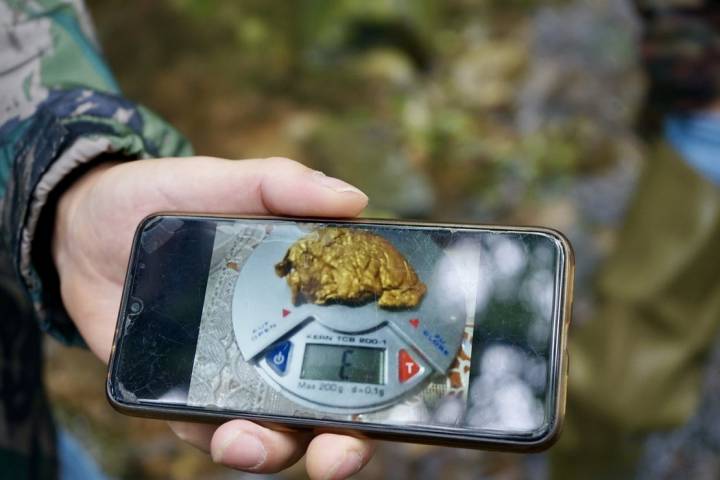 foto a muestra de oro