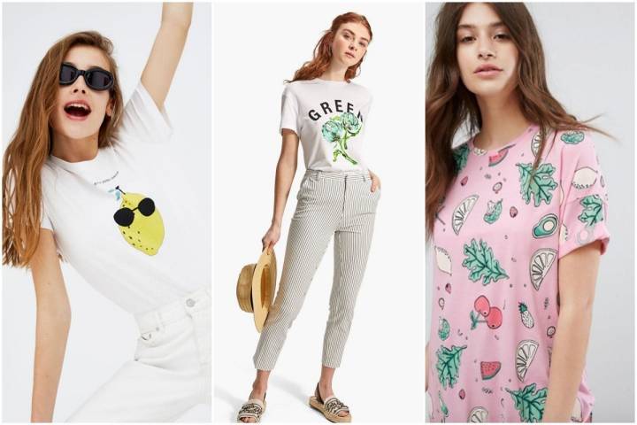 La dieta 'veggie' también se lleva en la ropa (Pull&Bear y Stradivarius).