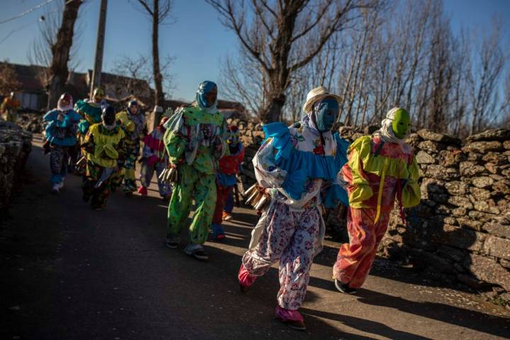 Cada uno de los asistentes va vestido con trajes estampados y de mucho colorido.