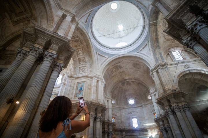 La cúpula desde el interior de la catedral.