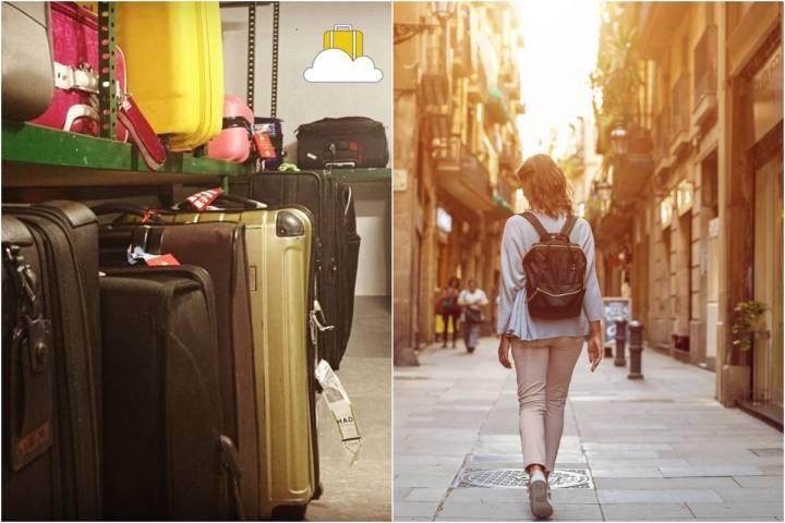 El local de Keepiz y una chica paseando por Madrid.