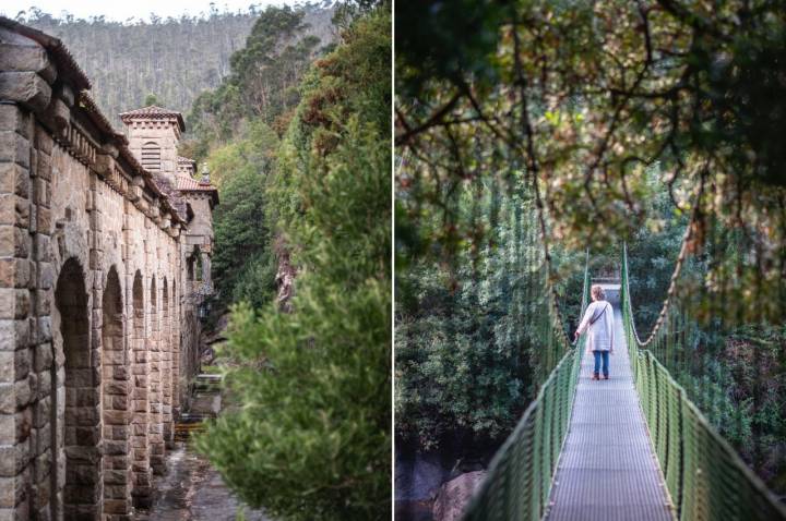 La Pesquería del Tambre: central eléctrica y puente colgado