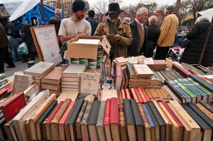 En los puestos de libros se puede bucear durante horas. Foto: Agefotostock.