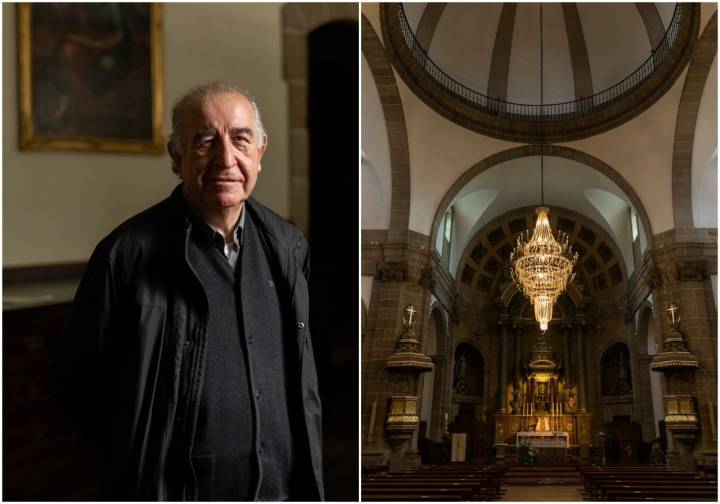 Xosé Francisco Delgado, el párroco de Ferrol. Y la concatedral de San Julián