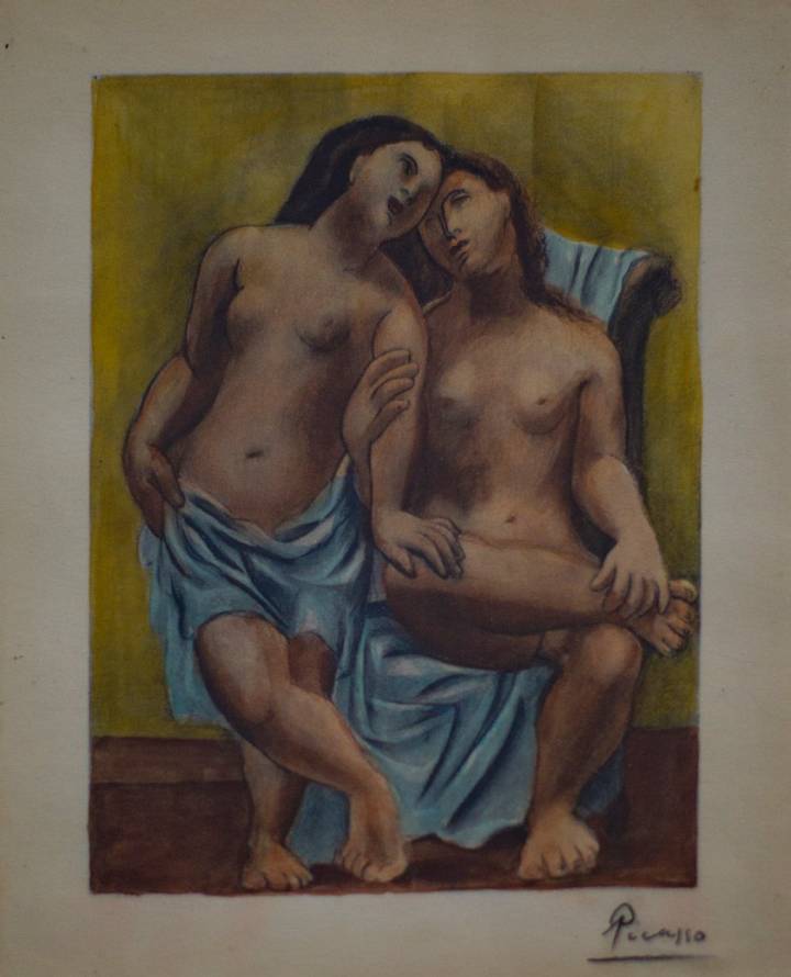 Pareja azul de Picasso, enmarcada en la muestra dedicada al erotismo del Mulafest. Foto: Mulafest.