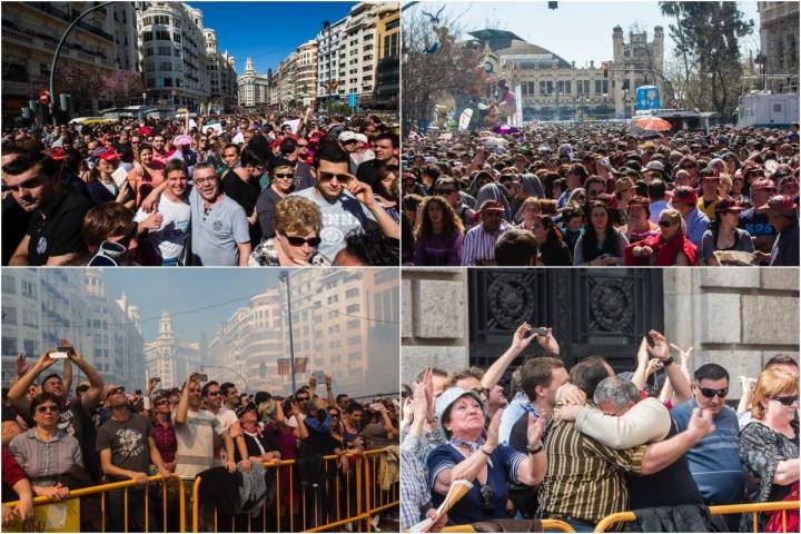 Locales y turistas se aglutinan para vivir la mascletá.