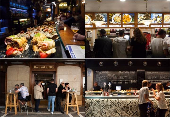 Pamplona - bares para el tapeo: 'La Estafeta', 'La Mejillonera', 'Gaucho' y 'Guria'.