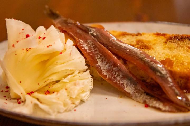 Anchoa en el restaurante Alizia de Albarracín