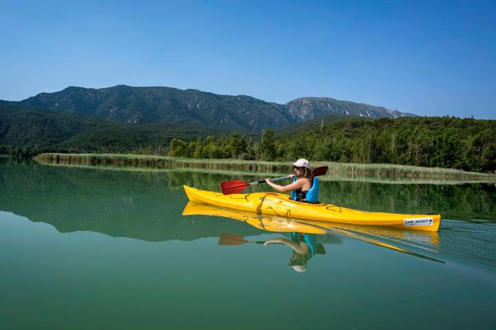 Kayak en el embalse de Terradets