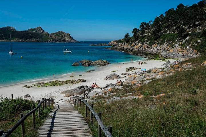 La playa de Nosa Señora, en las Islas Cíes. Foto: Hugo Palotto.