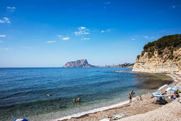 Vista de la cala Balabrar, en Benissa, Alicante.