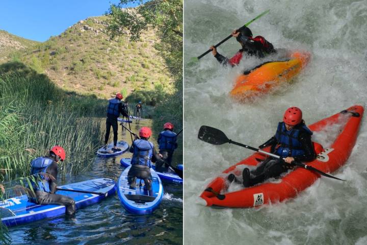 Paddle sup y kayak en el río Cabriel