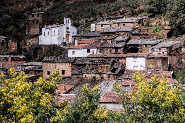 Vista de Riomalo de Arriba, una de las alquerías donde mejor se aprecia la arquitectura tradicional.