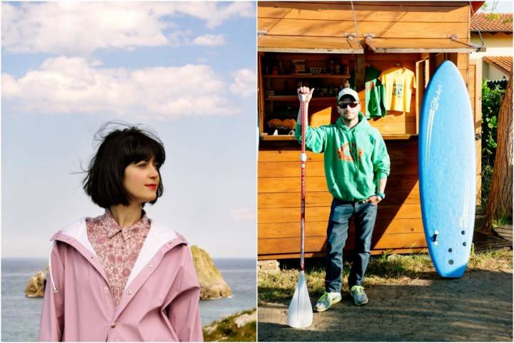 La artista y cantante Helena Toraño y el experto en paddle surf Roberto Llamedo.