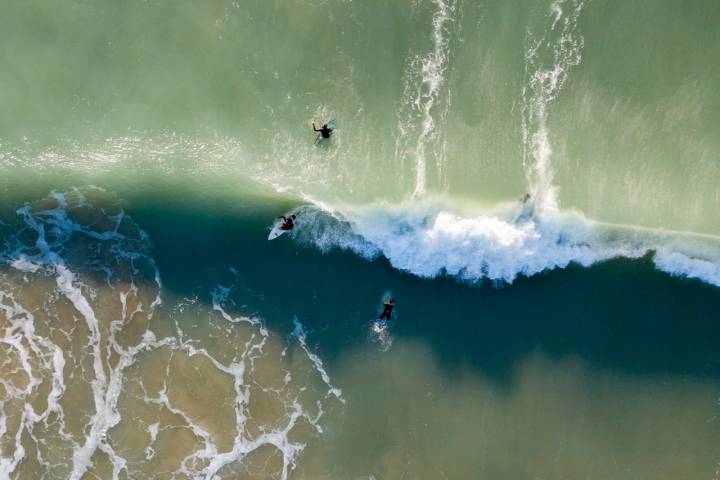 Playas para practicar surf en Cádiz El Palmar dron