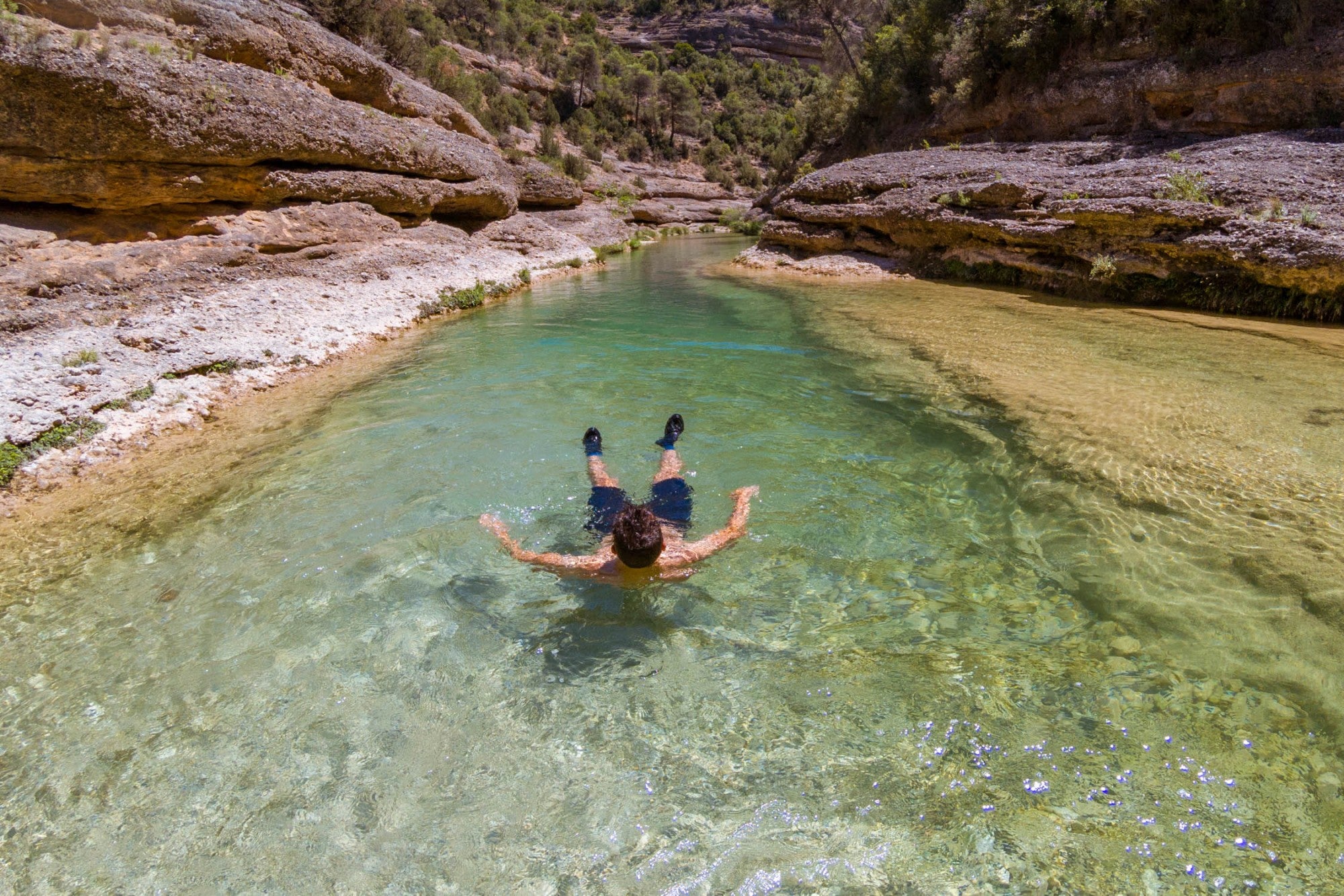 De los Estrechos del Puntillo hacia el Salto de Bierge en el río Alcanadre, del Parque Natural de Guara (Huesca).