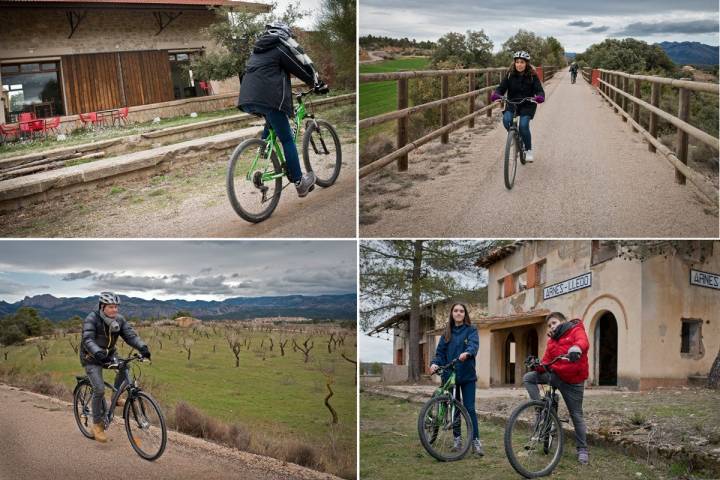 Ruta por la vía verde siguiendo las antiguas vías del tren.