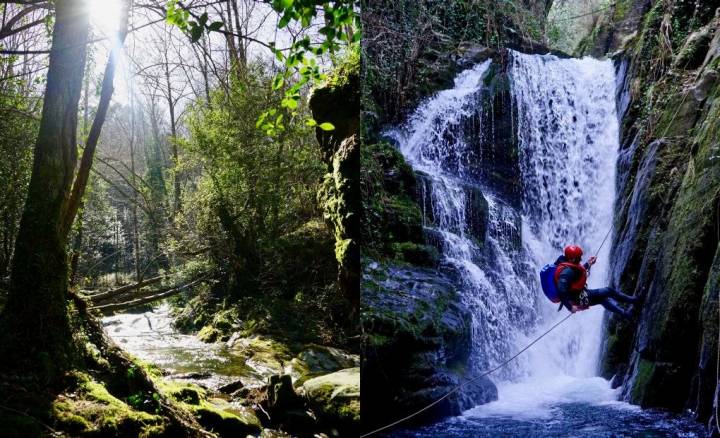 Cauce del río Oneta y rápel en los cañones del río Frío.