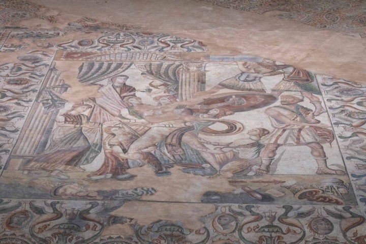 Aquiles en Skyros disfrazado de Pirra para no ir a Troya donde sabía que moriría. Fue descubierto y convencido por Ulises para marchar a la guerra.